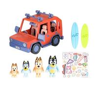 BlueY Coffret 4x4 Famille Bouvier + 4 Figurines de 6 à 8 cm | Véhicule exclusif avec 2 planches de surf et des autocollants ; set de jeu à collectionner dès 3 ans