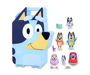 Bluey - Coffret Collector avec Figurines, boîte de Collection du Chiot 6 Figurines artigulées de la série de Dessins d'enfants et 4 Accessoires, pour garçons et Filles + 3 Ans, célèbre (BLY52000)