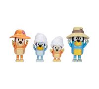 BlueY Coffret de 4 Figurines, Voyage en Famille, Figurines articulées de 6 cm de, Bingo, Bandit et Chilli, avec des Accessoires, Recrée tes Moments préférés du Dessin animé