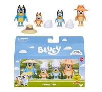 Bluey Coffret 4 figurines Voyage en Famille – articulées 6 cm (Bingo, Bandit, Chilli)