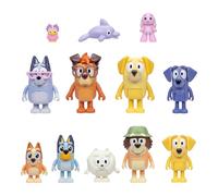 BlueY Coffret Super Fan avec 12 Figurines de 5 à 8 cm, et Bingo Visage implorant, Max Le bavard, Dauphin Danseur, Floppy, Lucky, Nana, Johnny, Papa de Lucky, Joff, Pom Pom et Grand-père