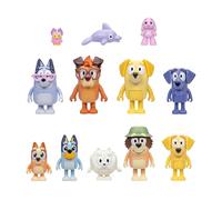 BlueY Coffret Super Fan avec 12 Figurines de 5 à 8 cm, et Bingo Visage implorant, Max Le bavard, Dauphin Danseur, Floppy, Lucky, Nana, Johnny, Papa de Lucky, Joff, Pom Pom et Grand-père