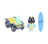 BlueY Coffret véhicule et Figurine, Quad de Plage avec Figurine de Bandit de 7,6 cm et Planche de Surf