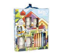 Bluey Colour in Squishems Lot de 6 feutres et feuille d'autocollants pour enfants à partir de 3 ans