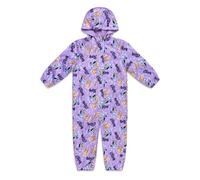 Bluey Combinaison de pluie imperméable pour fille - Lilas tout-en-un avec capuche, doublure en polaire, fermeture et poignets élastiques - Vêtements d'extérieur pour enfants, lilas, 6-7 ans