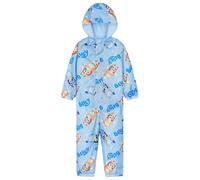 BlueY Combinaison Imperméable Fille, Combinaison de Pluie Tenue de Pluie Enfant avec Capuche et Doublure Polaire, Idéale pour l'Extérieur (Bleu, 4-5 Ans)