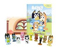 Bluey Comptines et Figurines - Livre illustré, 10 figurines, tapis de jeu