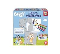 Educa - Ensemble créatif Bluey, Dessinez des personnages et d'autres éléments de la série Bluey à l'aide de modèles en carton prédécoupés. Jeu créatif à partir de 3 4 5 6 ans (19886)