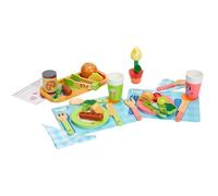 Bluey - Dine in with Bluey Set, 32 pièces en bois avec asperges magiques, assiettes, ustensiles et plus encore, parfait pour les jeux de rôle et le plaisir imaginatif, certifié FSC, convient aux