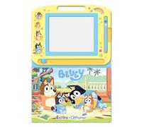 Bluey Écrire et Dessiner - Ressources d'apprentissage pour enfants, un tableau de dessin magnétique, un crayon facile à utiliser, un livre cartonné de 22 pages pour apprendre à lire et dessiner