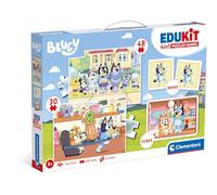 Bluey Edukit 4 en 1 Puzzles Mémo Cartes et Cubes pour Enfant Dès 3 Ans | Deux niveaux d'assemblage progressifs et jeu d'association réunis en un seul coffret | active logique et motricité | cadeau