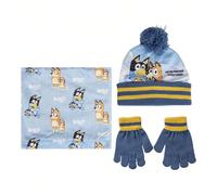 Bluey Ensemble bonnet, gants et cache-cou confort et chaleur pour l'hiver | Ensemble 2 pièces bonnet et gants avec ajustement confortable et fonctionnel pour un usage quotidien et des activités de ple