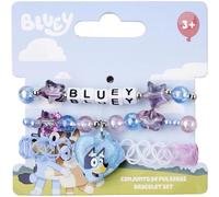 Bluey Ensemble bracelets – perles irisées, étoiles translucides, breloque cœur – Officiel 3+ ans