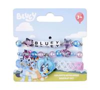 Bluey Ensemble de bracelets avec perles irisées, étoiles translucides et breloque en forme de cœur | Bijoux officiels pour enfants à partir de 3 ans