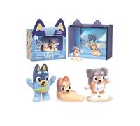 Bluey ENSEMBLE DE FIGURINES À la plage, figurines pour enfants Série 1, FIGURINES EN VELOURS 4+
