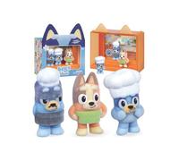 Bluey ENSEMBLE DE FIGURINES Pavlova, figurines pour enfants Série 1, FIGURINES EN VELOURS chefs - 3 PIÈCES 4+