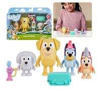 Bluey Ensemble de quatre figurines Pass the Parcel, figurines d'expédition, pièces mobiles 3+