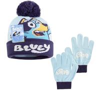 BlueY Ensemble Echarpe Bonnet Gant Fille 2 ou 3 Pièces, 3-6 Ans, Tricot Chaud Cosy Hiver, Accessoires Kawaii, Cadeau Enfants (Bleu 2 Pcs)