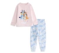 BlueY Ensemble Pyjama Rose à Manches Longues et Jambes Longues pour Filles | Vêtement de Nuit Douillet en Polaire avec imprimé et Bingo Dessin animé pour la Nuit