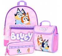 Bluey Ensemble sac à dos pour filles - Sac d'école 3 pièces pour enfants et tout-petits avec boîte à déjeuner et trousse à crayons