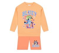 BlueY Ensemble Sweatshirt Et Short | Pull Et Short Fille | Vêtements Enfant Pour Le Printemps | Orange 4-5 Ans