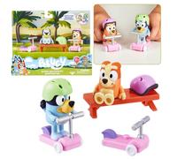 Bluey et Bingo Jeu de figurines de scooter, figurines pour enfants 3+