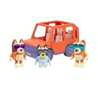 BlueY et Ses Amis : Grand 4x4 de la Famille Heeler, Peluche Exclusive, Bingo et Chilli, Planche d'autocollants et Capot ouvrable pour Plus de Rangement