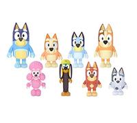 Bluey Family and Friends Figure 8-Pack: Articulated 2.5 Inch Action Figures; Bluey, Bingo, Bandit (Dad), Chilli (Mum), Coco, Snickers, Rusty and Muffin Official Collectable Toy