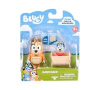 BLUEY Figure 2-Pack Baby Race | 2 Figure Pack with Chilli and Baby with Cradle Accessory