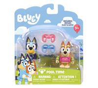 BlueY À la Piscine : Coffret de 2 Figurines articulées avec Accessoires (6,3 cm) et Bingo (5,3 cm)