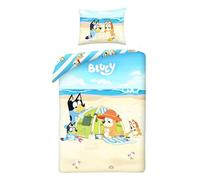 Housse de couette réversible - BLUEY - Ensemble - 100% coton - Design plage - Lavable en machine