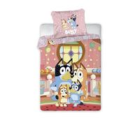 Bluey Housse de Couette Bébé 100x135 + Taie 40x60 100% Coton Famille Heeler