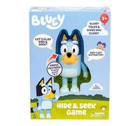 Bluey Jeu de Cache, cachez la Figurine et Appuyez sur Son Nez pour démarrer la minuterie intégrée, Parle et Rire pour Aider Les Enfants à la trouver. Lorsqu'ils sont trouvés, Les Enfants Peuvent