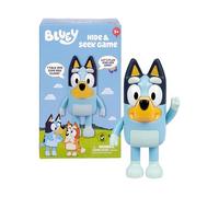 Bluey Jeu de Cache, cachez la Figurine et Appuyez sur Son Nez pour démarrer la minuterie intégrée, Parle et Rire pour Aider Les Enfants à la trouver. Lorsqu'ils sont trouvés, Les Enfants Peuvent