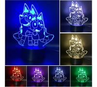 Bluey Lampe Led Pour Enfant Changement De Couleur Usb Lumière Nocturne Et Décoration Aide Au Sommeil