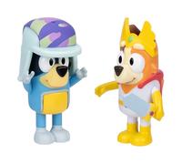 Bluey Lot de 2 figurines de 6,35 cm - Figurines de piment dans son costume She-Ra et bandit portant son chapeau, recréez les moments préférés de l'épisode - Conte de fées