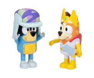 Bluey Lot de 2 Figurines de 6,35 cm - Figurines de Piment dans Son Costume de Super-héros et Bandit Portant Son Chapeau, recréez Les Moments préférés de l'épisode - Conte de fées