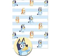 Bluey Lot de 2 paquets de papier cadeau 4 feuilles 4 étiquettes papier cadeau Bluey