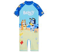 BlueY Maillot de Bain Fille Une Pièce Manches Longues ou Ensemble Rashguard Enfant et Bébé pour Plage Piscine Vacances (2-3 Ans, Bleu)