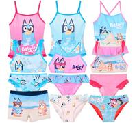 BlueY - Maillot de bain pour fille 1 pièce ou bikini 2 pièces Monokini - Bébé Slip Short Parigamba Boxer Mer Piscine - Licence officielle, 18289 Ensemble rose, 3 ans