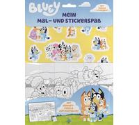 Bluey: Mein Mal- und Stickerspaß: Malset mit 8 Malbögen, Stickerbogen und Magnetpuzzle im Polybag