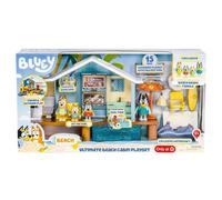 Bluey Moose Toys Family & Friends Ultimate Beach Cabin Playset avec une motomarine exclusive - Comprend 15 pices de jeu et 1 feuille d'autocolla
