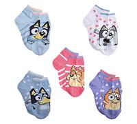 Bluey Multi Pack Kid's Socks Chaussettes Quarter, Bleu Ciel (Lot de 5), 2-4 Ans 6 Fille