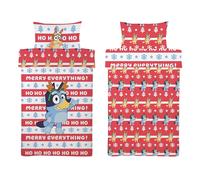 Bluey Chien Noël Ensemble de Literie Lit Bébé Housse Couette & Taie Coton Neige