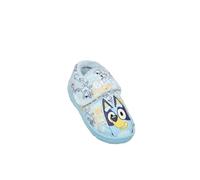 Bluey Pantoufles d'intérieur chaudes pour garçons avec sangle réglable, doublure en peluche douce et semelle en caoutchouc antidérapante, bleu, 28 EU