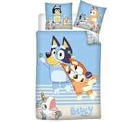 Aymax! Parure de lit enfant Bluey 100% coton Housse 140x200 + Taie 65x65 Réversible Oeko-Tex