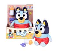 Bluey Peluche électronique Bébé câlin et Soins – 28 cm, 10 sons, 2 accessoires, couche amovible