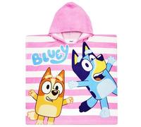 Bluey Poncho de bain à capuche pour filles (serviette Bluey rose, taille unique)