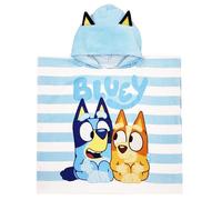 Bluey Poncho de bain à capuche pour garçons (serviette Bluey - Bleu, taille unique)