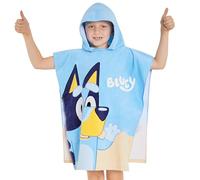 BlueY Poncho de Bain Enfant Serviette de Bain Enfant Fille Garcon à Capuche Serviette Poncho en Coton Peignoir Plage Piscine (Bleu/Orange)